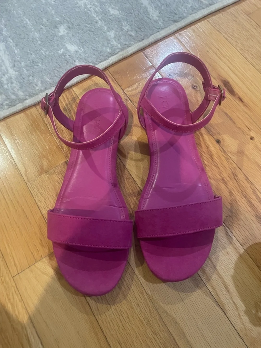 J. Crew Fuchsia Open-Toe Ankle-Strap Sandals - Picture 1 of 2